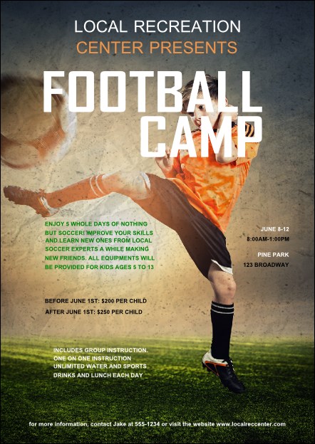 Football Camp Postcard Product Front