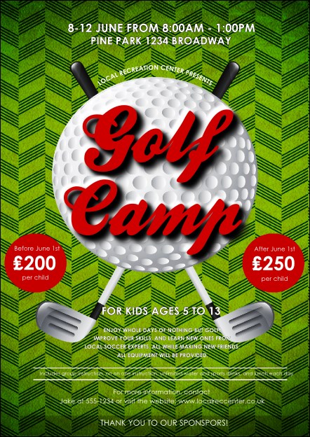 Golf Camp Postcard Product Front