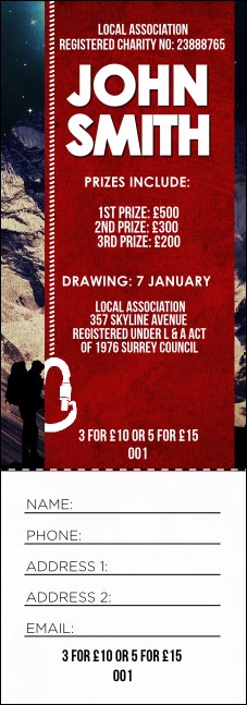 Mountaineering Raffle Ticket Product Front