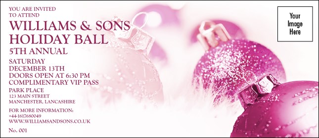 Christmas Ball Pink VIP Pass Product Front