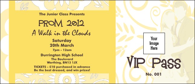 Yellow Prom VIP Pass Product Front