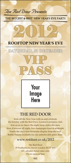 Gold Glitter VIP Pass