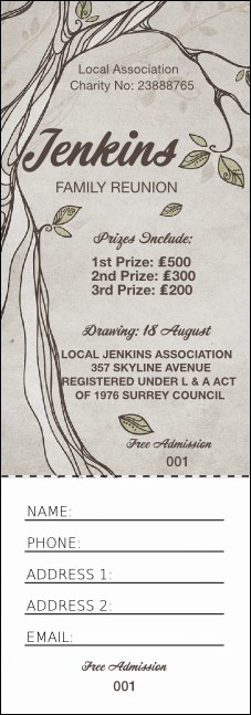 Reunion Raffle Ticket Product Front