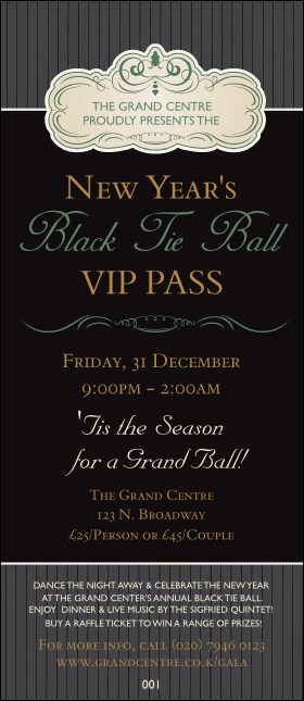 Classic Black Pinstripe VIP Pass Product Front