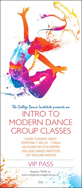 Modern Dance White VIP Pass Product Front