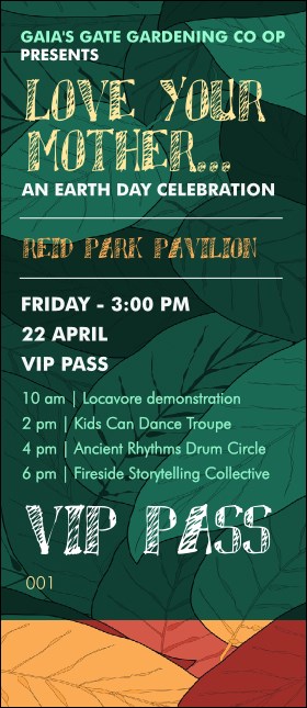 Earth Day Organic VIP Pass Product Front