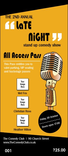 Comedy Retro Microphone VIP Pass