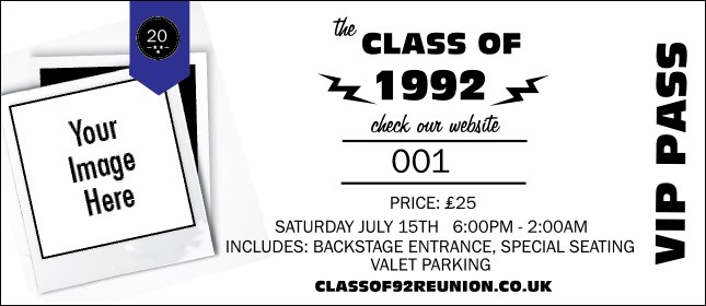 Class Reunion Mascot Blue VIP Pass