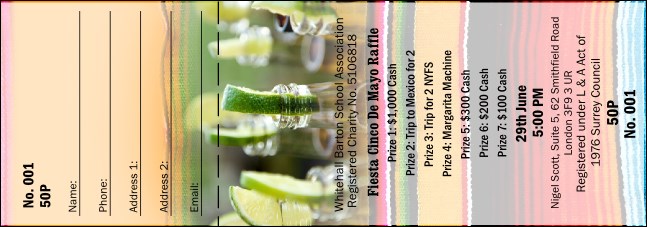 Margarita Beach Party Raffle Ticket