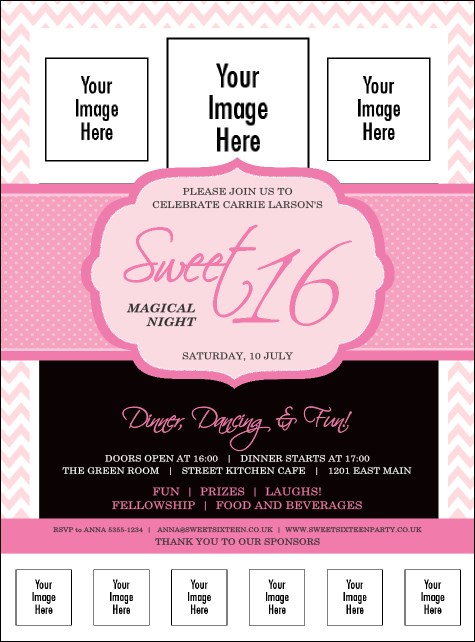Sweet 16 Logo Flyer Product Front