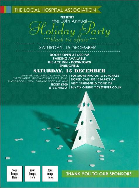 Paper Christmas Tree Logo Flyer Product Front