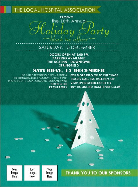 Paper Christmas Tree Logo Flyer