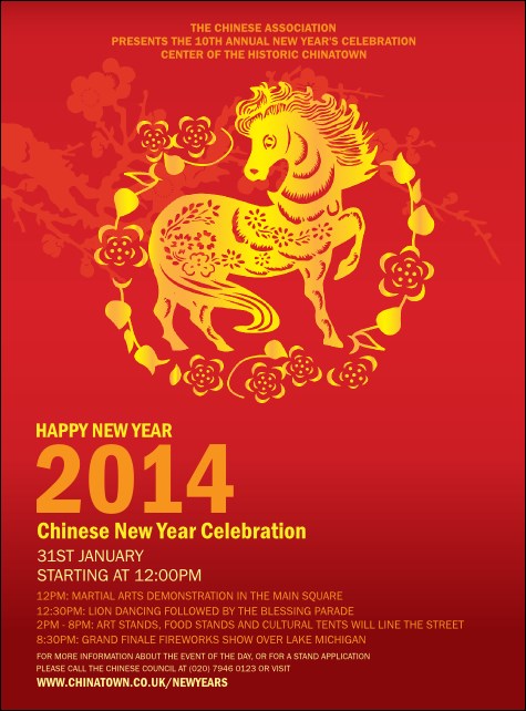 Chinese New Year 2014 Flyer Product Front