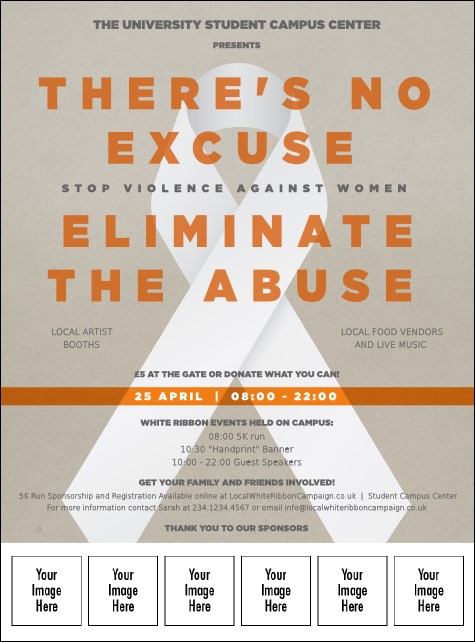 White Ribbon Logo Flyer