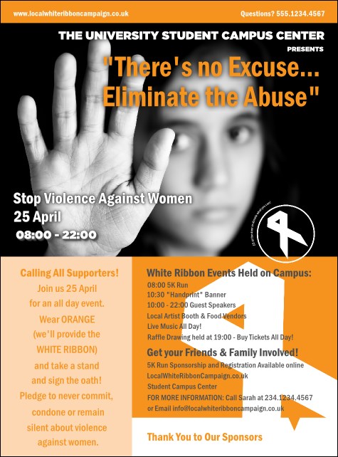 White Ribbon Photo Flyer Product Front