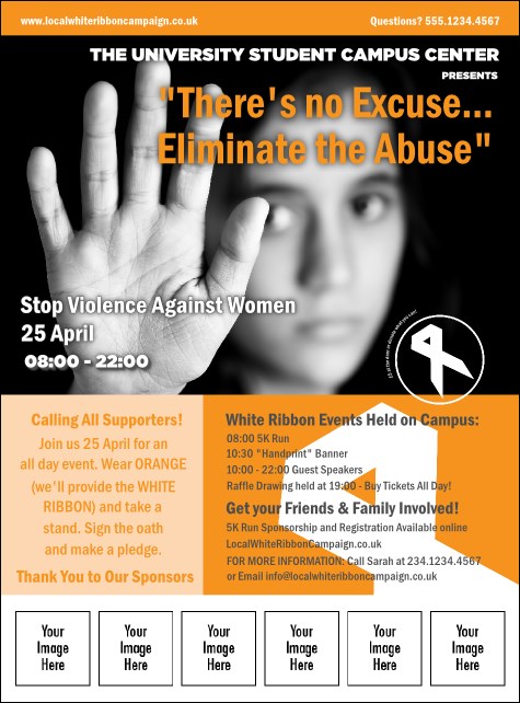 White Ribbon Photo Logo Flyer