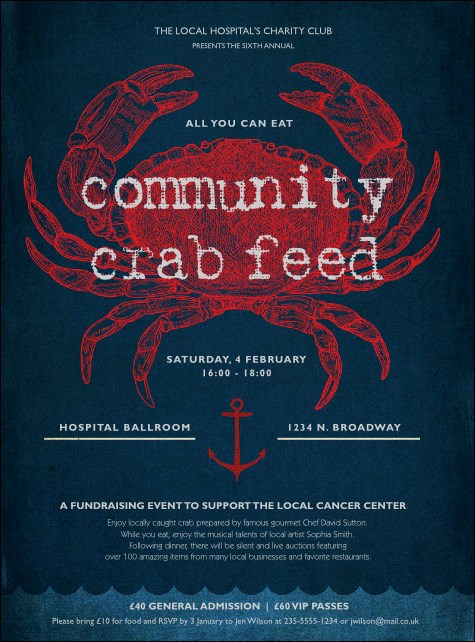 Crab Dinner Flyer Product Front