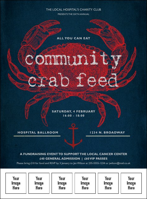 Crab Dinner Logo Flyer Product Front