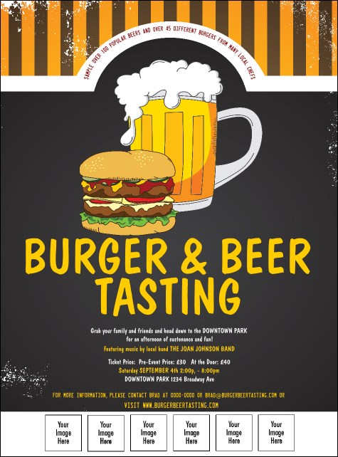 Burgers and Beer Logo Flyer Product Front