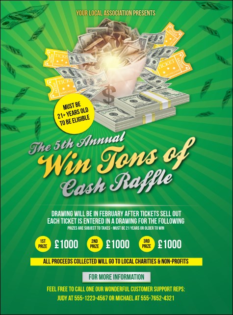 Cash Raffle Green Flyer