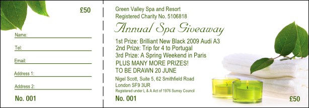 Green Candle Raffle Ticket