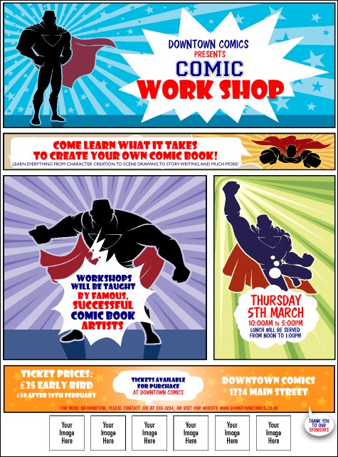 Comic Book Logo Flyer Product Front