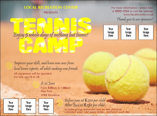 Tennis Camp Logo Flyer Product Front
