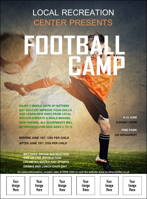 Football Camp Logo Flyer Product Front