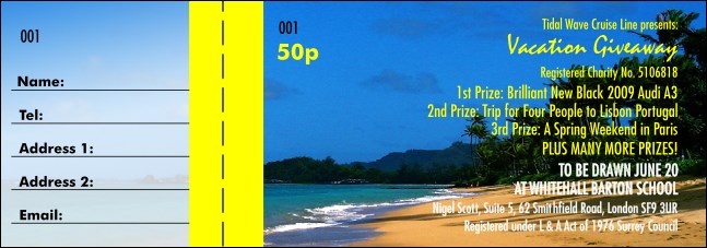 Beach Raffle Ticket 2 Product Front