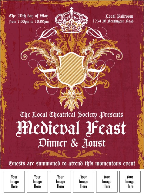 Medieval Banquet Logo Flyer Product Front