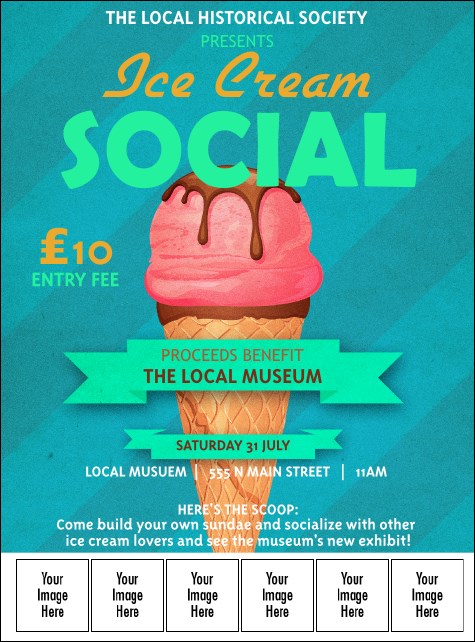 Ice Cream Social Logo Flyer