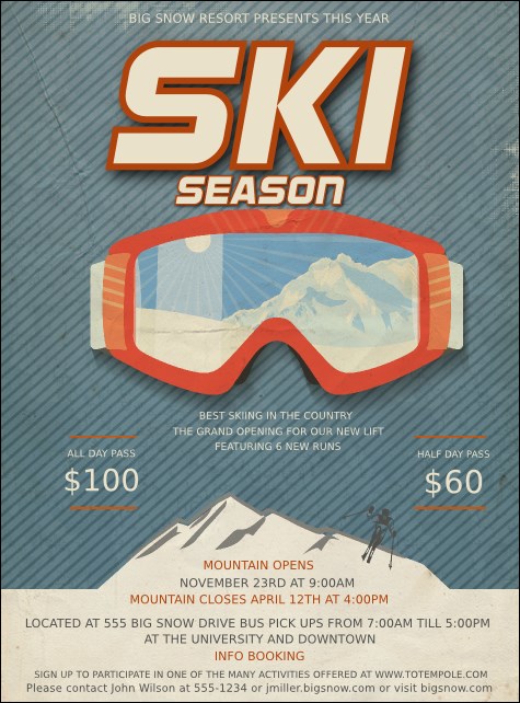 Ski Goggles Flyer Product Front