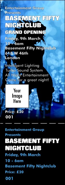 Nightclub Blue Event Ticket