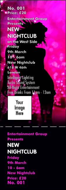 Nightclub Pink Event Ticket Product Front