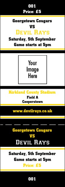 Sports Yellow and Black Event Ticket Product Front