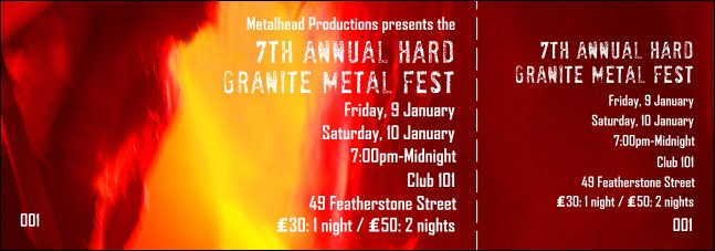 Heavy Metal Event Ticket Product Front