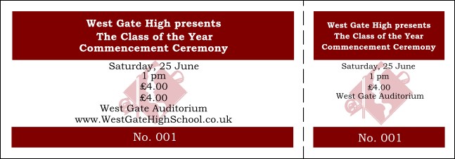 Graduation 002 Event Ticket Product Front