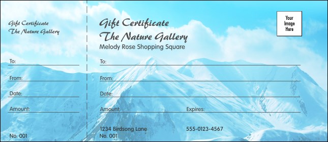 Nature Series  Mountain Gift Certificate Product Front