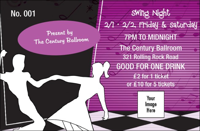 Swing Dance Purple Drink Ticket