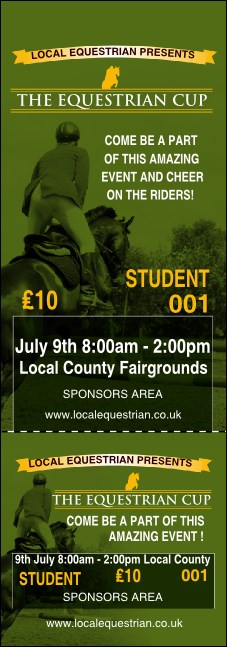 Equestrian Event Ticket Product Front