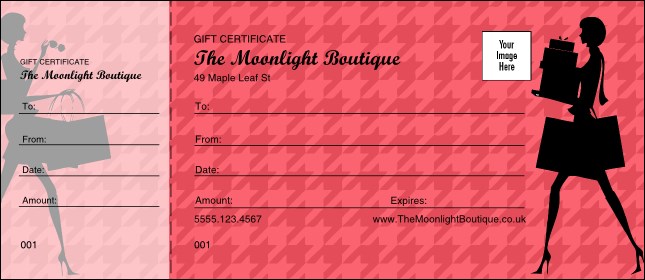 Red Shopping Gift Certificate