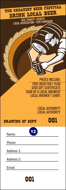 Beer Festival Artisan Raffle Ticket