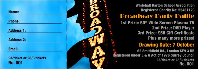 Broadway Raffle Ticket Product Front