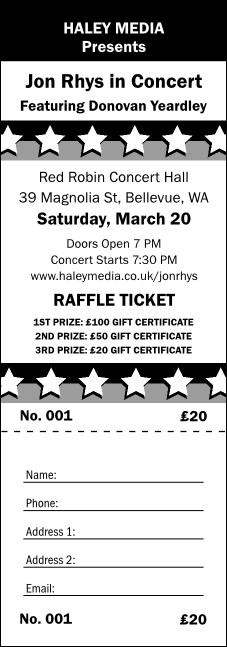 All Purpose Stars Raffle Ticket Product Front