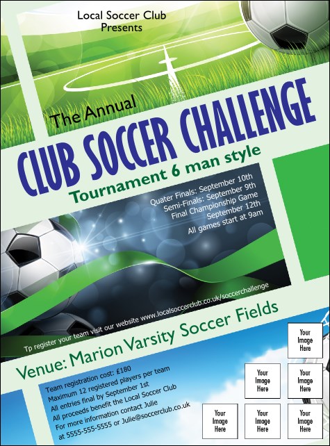 Football Ribbon Image Flyer Product Front