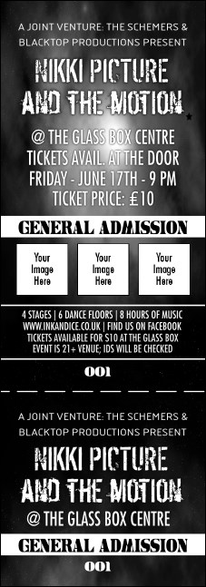 Galaxy Hip Hop Black and White Club Event Ticket