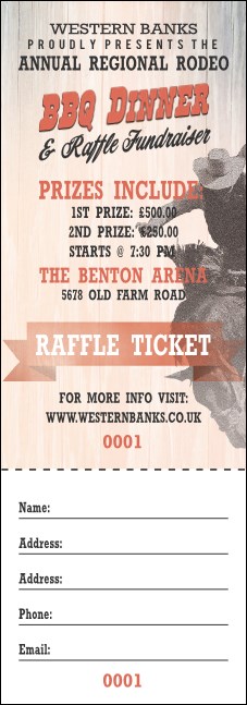 Bucking Bronco Raffle Ticket