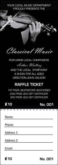 Classical Music Raffle Ticket