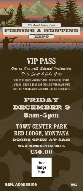 Fishing and Hunting Expo Green Camo VIP Pass Product Front
