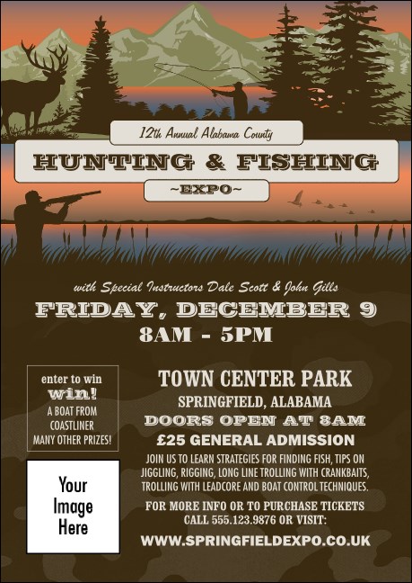 Fishing and Hunting Expo Green Camo Postcard